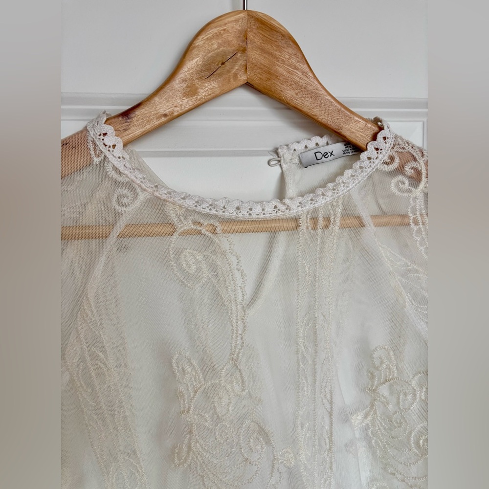 DEX Lace Blouse sz L - Picture 11 of 13